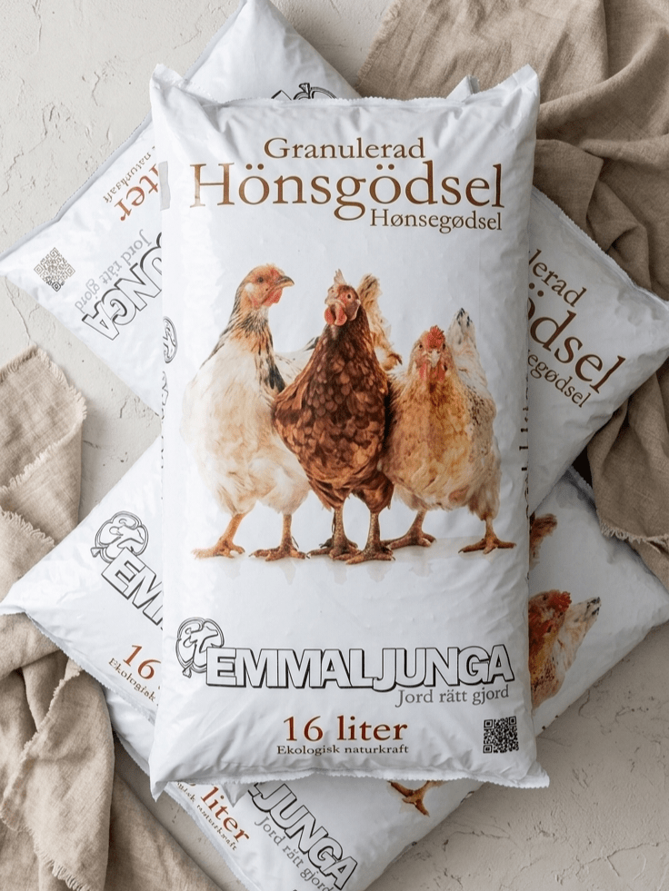 Hönsgödsel Granulerad 16 L – Emmaljunga – Tillbehör för snittblomsodling