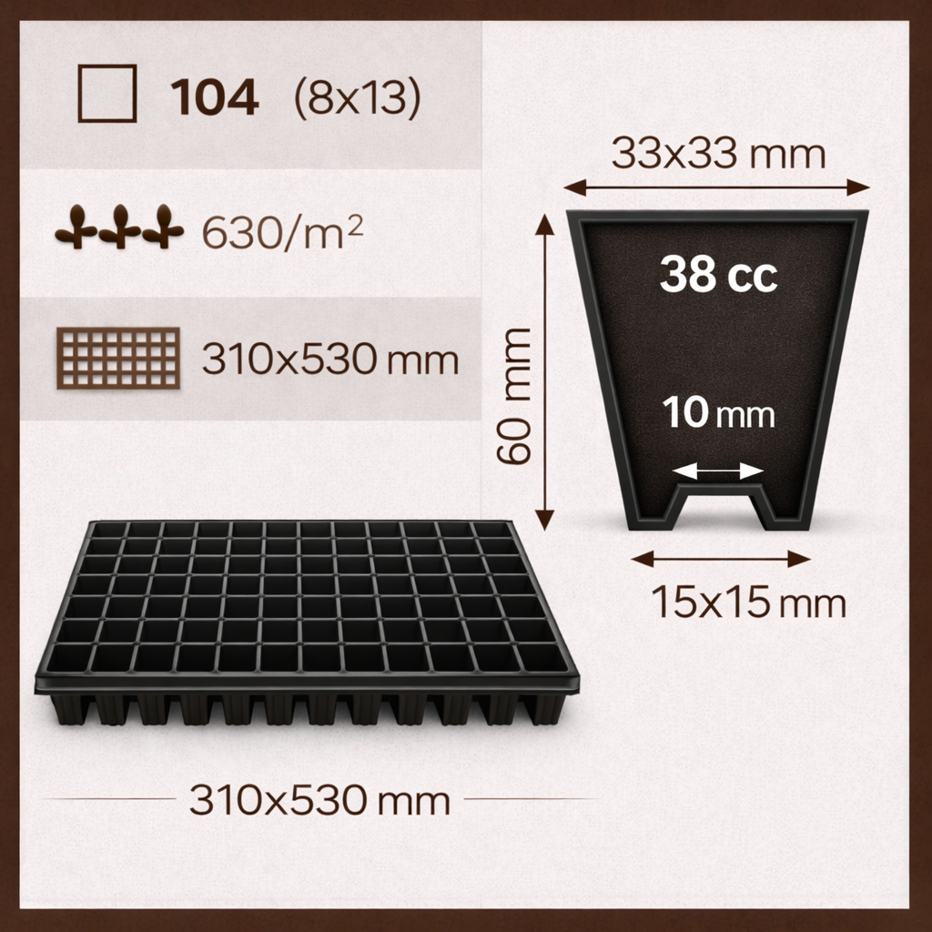 Pluggbrätte QuickPot - Fyrkantiga celler