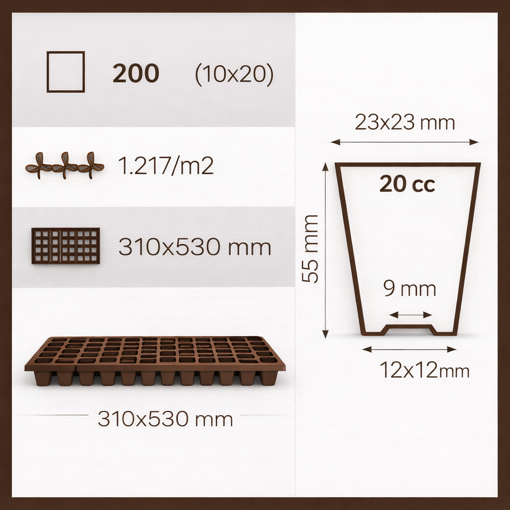 Pluggbrätte QuickPot - Fyrkantiga celler