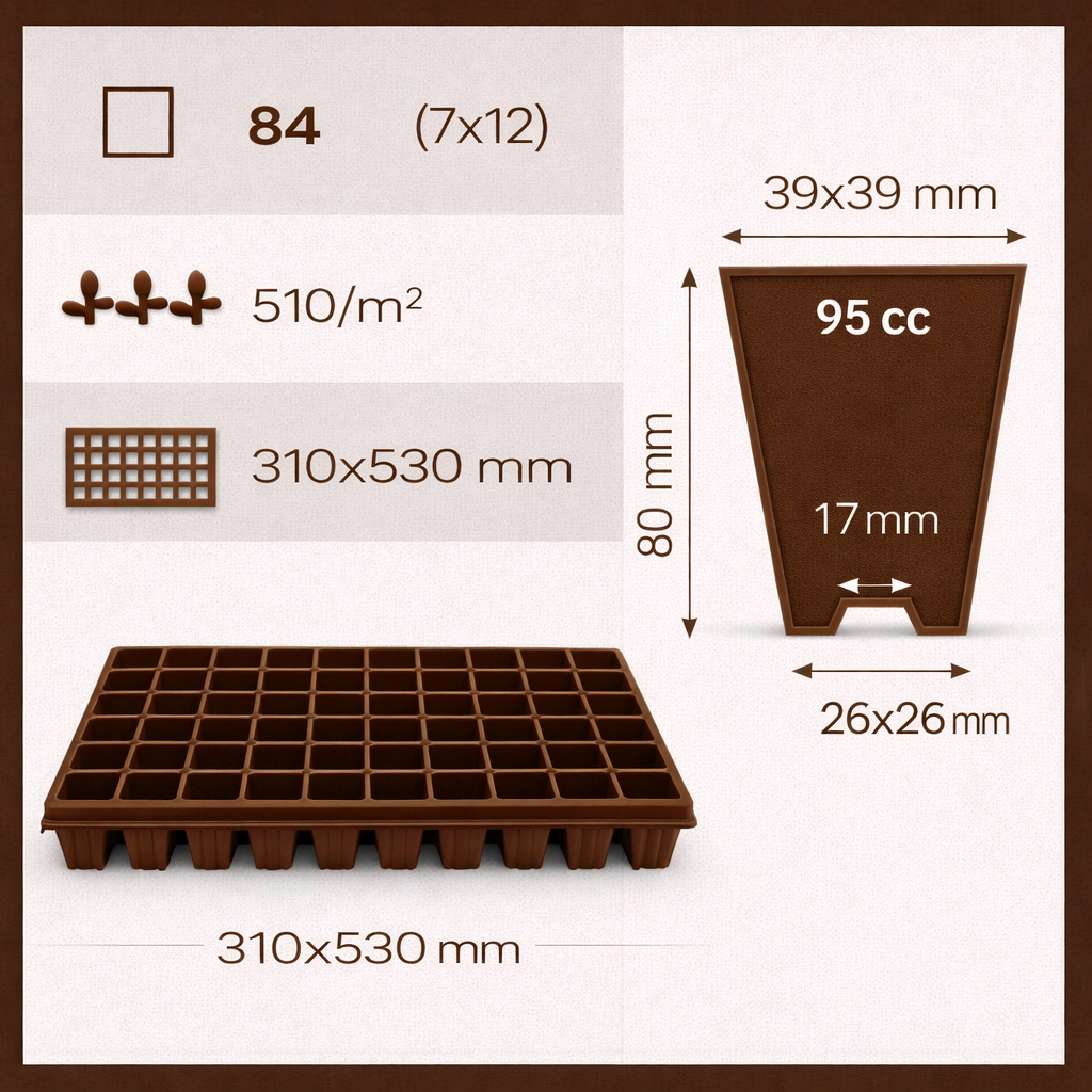 Pluggbrätte QuickPot - Fyrkantiga celler
