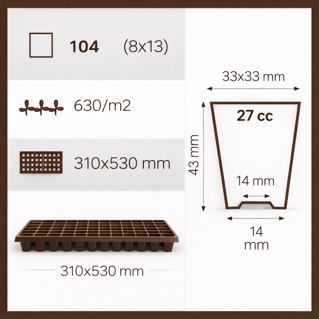 Pluggbrätte QuickPot - Fyrkantiga celler