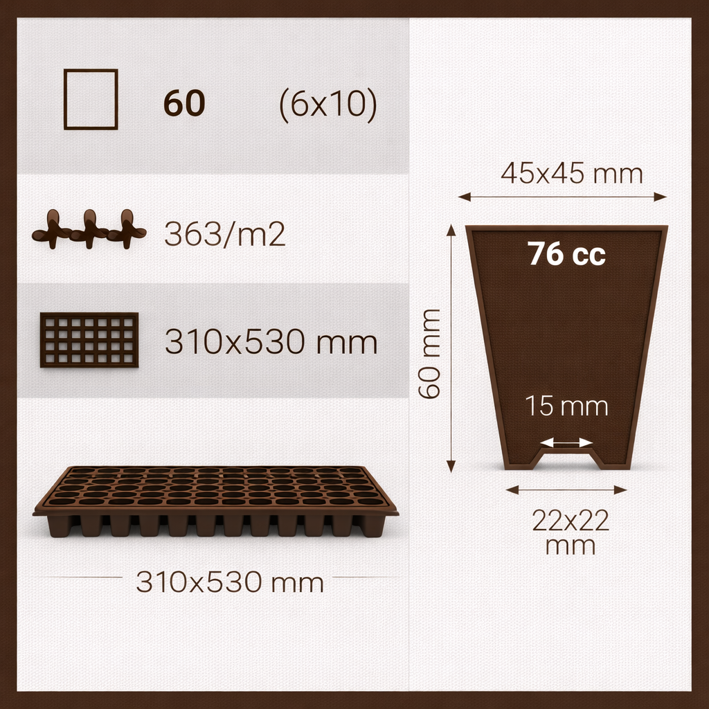 Pluggbrätte QuickPot - Fyrkantiga celler